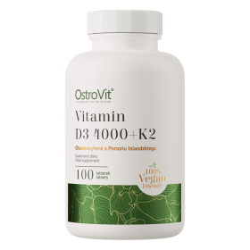 Vitamine D3 4000 UI + K2 VEGE - 100 comprimés