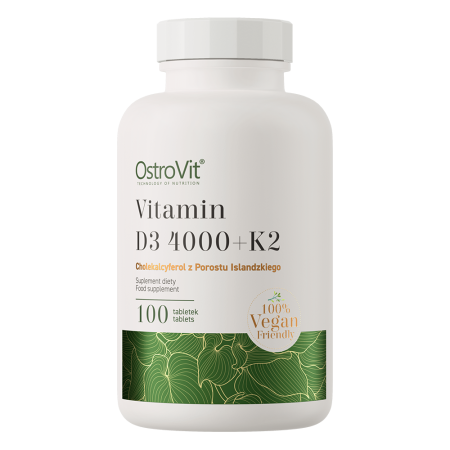 Vitamine D3 4000 UI + K2 VEGE - 100 comprimés